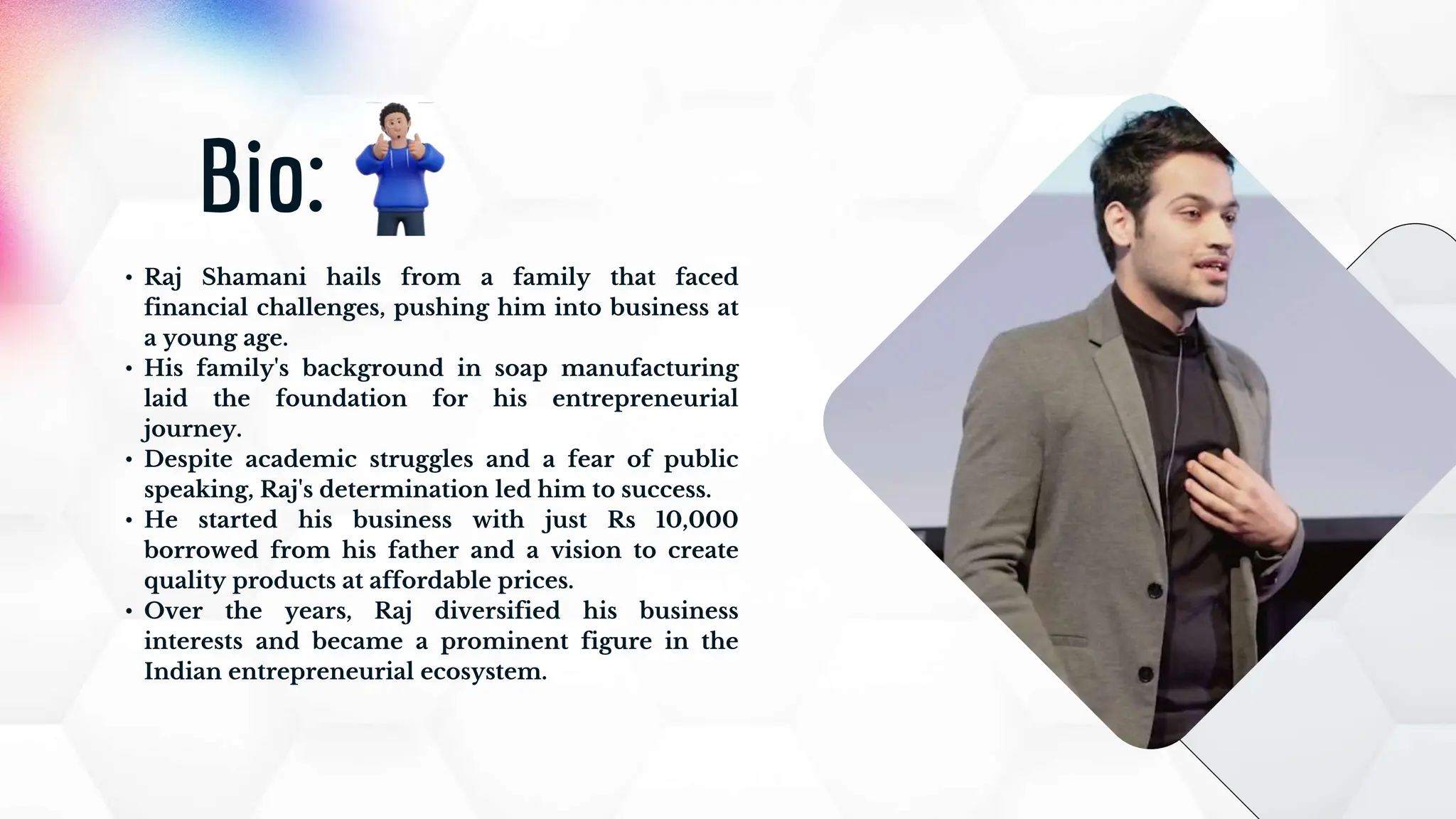 Meet Raj Shamani: A Trailblazing Entrepreneur | PPTX