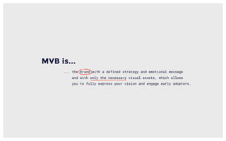 MVB is...
... the brand with a defined strategy and emotional message
and with only the necessary visual assets, which all...
