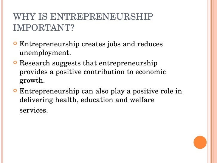 Entrepreneurship Why Is It Important Entrepreneurship