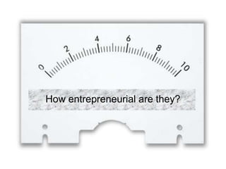 How entrepreneurial are they?
 