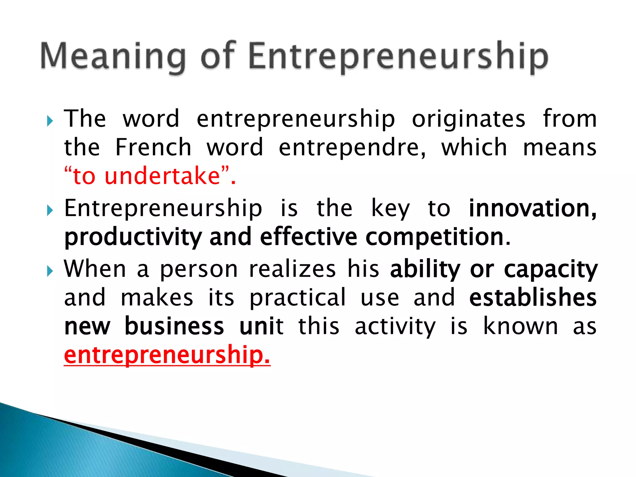 What's The Definition Of Entrepreneur Entrepreneurship | PPT