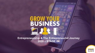 www.growyourbusiness.tv
© 2019 Fraser J. Hay, All Rights Reserved.
1
Entrepreneurship & The Entrepreneurial Journey
2020 – STAGE 04
 