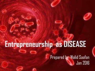 Entrepreneurship as DISEASE
Prepared by: Walid Saafan
Jan 2016
 
