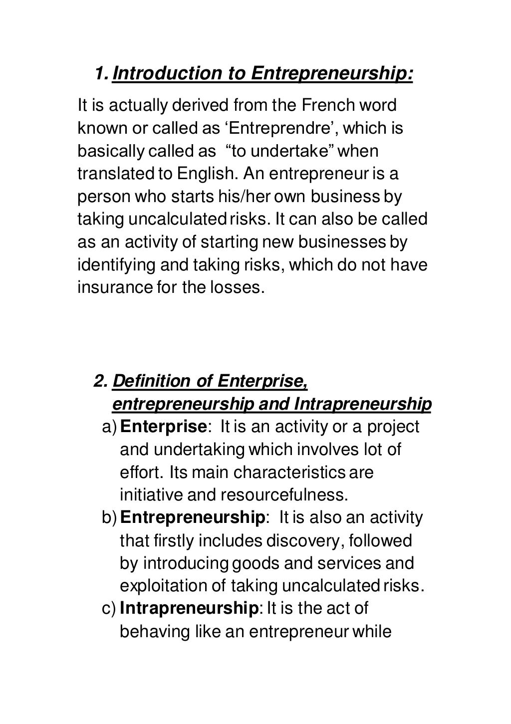business entrepreneurship assignment 8th week