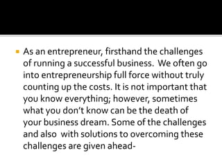 Entrepreneurship development.