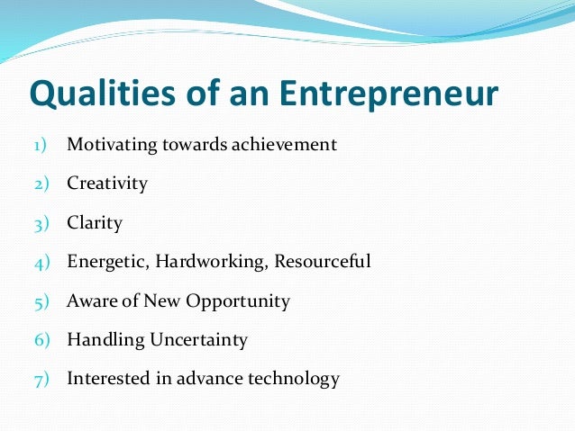 characteristics of an entrepreneur Being a successful entrepreneur requires more than just an idea or a lot of money here are 10 things that set successful entrepreneurs apart. characteristics of an entrepreneur Being a successful entrepreneur requires more than just an idea or a lot of money here are 10 things that set successful entrepreneurs apart.