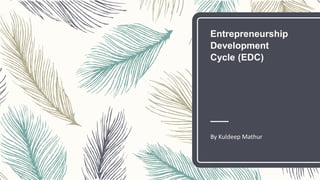 Entrepreneurship
Development
Cycle (EDC)
By Kuldeep Mathur
 