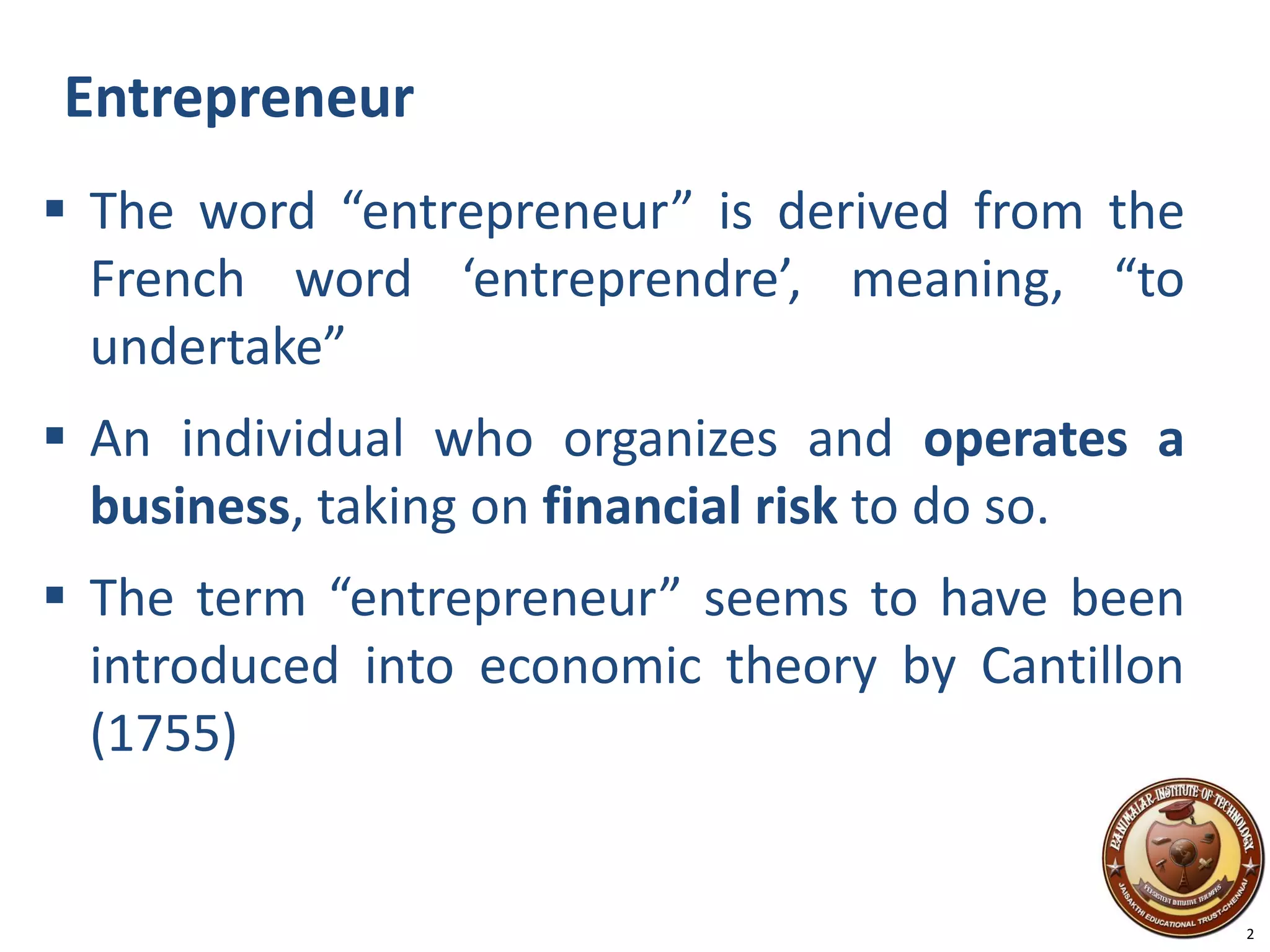 Entrepreneurship development Phases