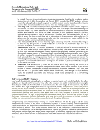 Entrepreneurship development through vocational education | PDF
