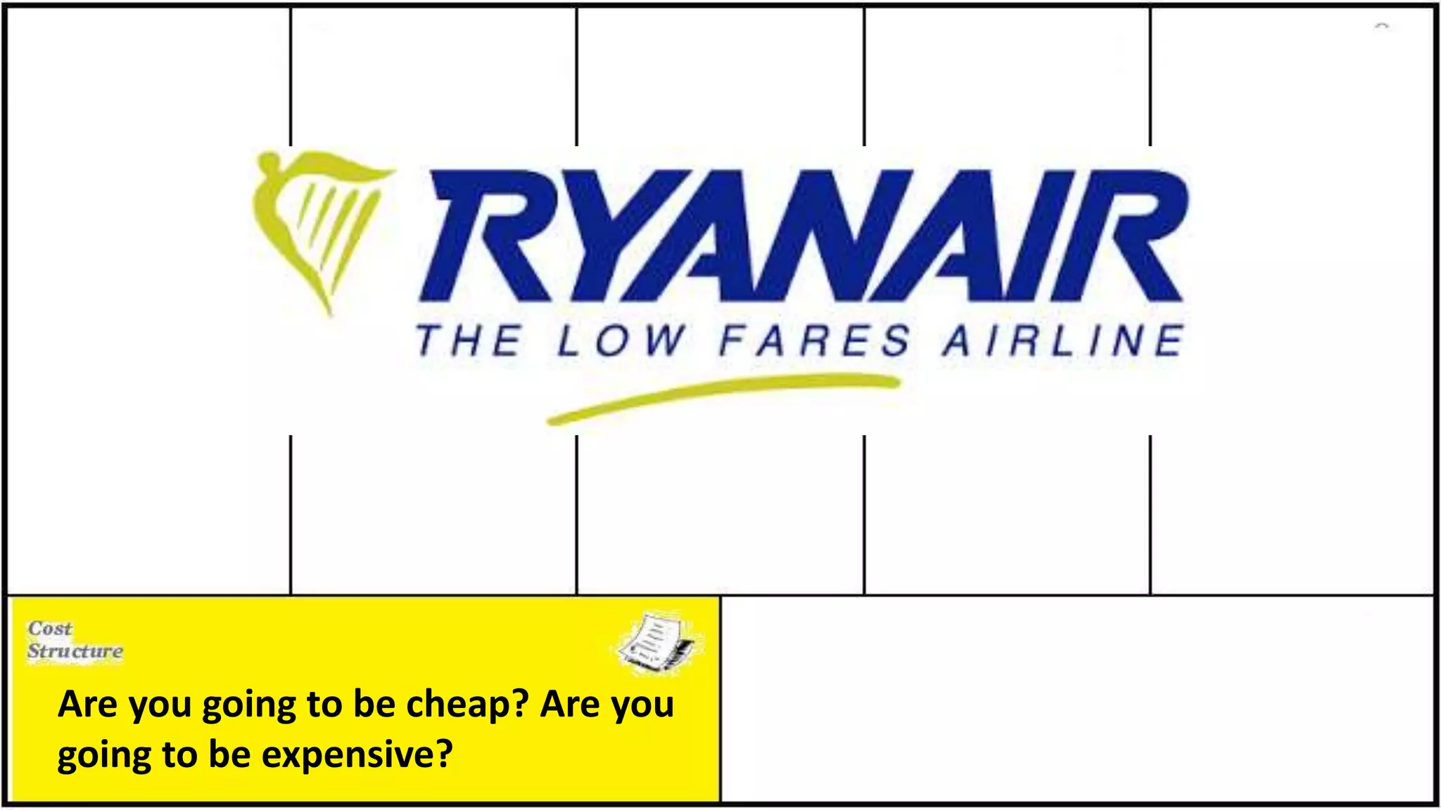 Are you going to be cheap? Are you
going to be expensive?
 