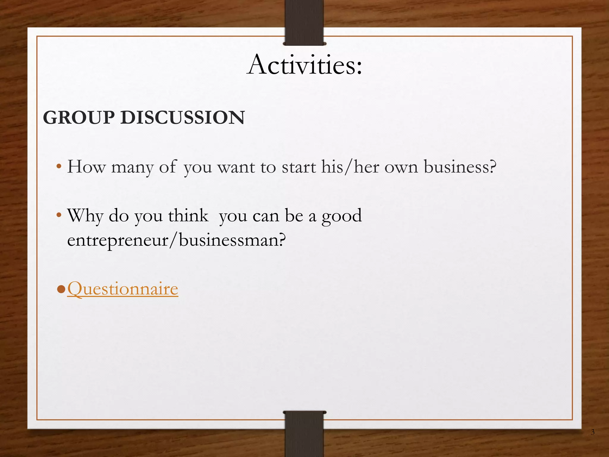 The Art of Entrepreneurship