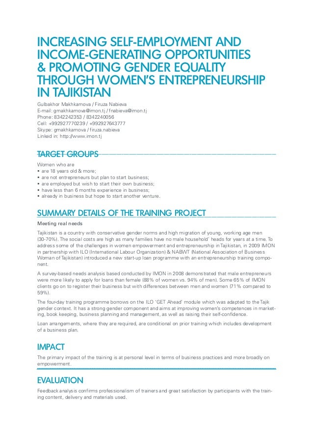entrepreneurship training 12 good practice examples