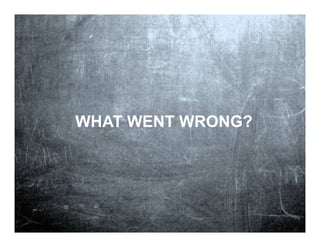 WHAT WENT WRONG?




the Autonomous Management School of Ghent University and Katholieke Universiteit Leuven
 