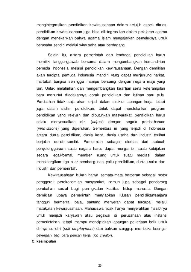 Entrepreneurship pendidikan islam