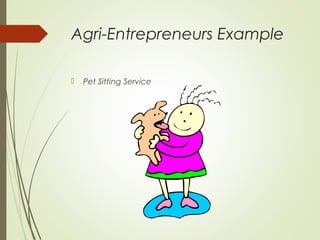 Agri-Entrepreneurs Example


Pet Sitting Service

 