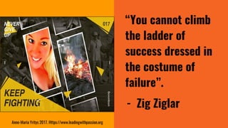 “You cannot climb
the ladder of
success dressed in
the costume of
failure”.
- Zig Ziglar
Anne-Maria Yritys 2017. Https://w...