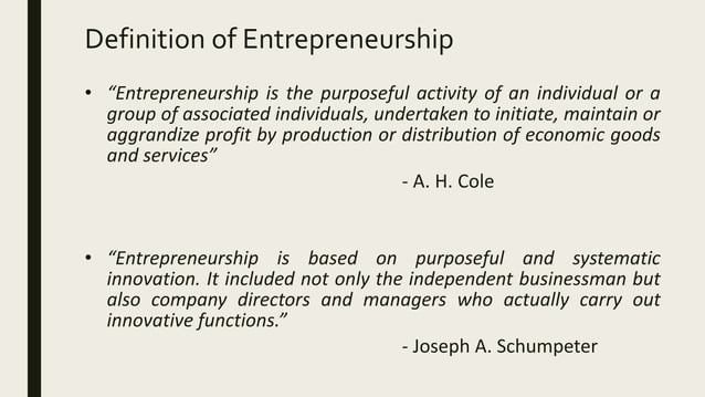 Introduction To Entrepreneurship | PPTX