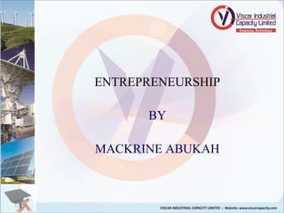 ENTREPRENEURSHIP 
BY 
EGDP Trainer 
 