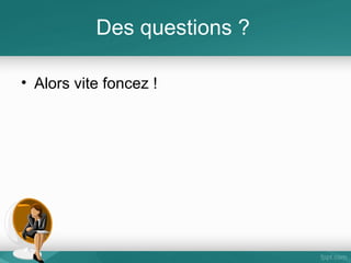 Séquence 6
• Montage de votre dossier en 2 ex pour le
jury (deadline
• Le profil du créateur et son projet
l’exécutive summary
• Le lean start-up
• Le business model 9+2
• Le business plan 20 pages
• Vos conclusions
COPY LEFT MARCEL NIZON
IDRAC NANTES

87

 