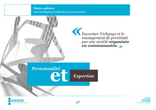 Notre culture,
une intelligence collective et connective.




                                  37
 