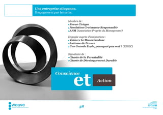 Une entreprise citoyenne,
l’engagement par les actes.




                              38
 