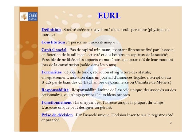 Définition eurl