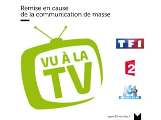 www.15marches.fr
Remise en cause
de la communication de masse
 