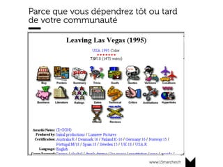 www.15marches.fr
Parce que vous dépendrez tôt ou tard
de votre communauté
 