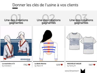 www.15marches.fr
Donner les clés de l’usine à vos clients
 