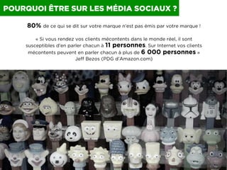 0027 I
POURQUOI ÊTRE SUR LES MÉDIA SOCIAUX ?
80% de ce qui se dit sur votre marque n’est pas émis par votre marque !
« Si ...