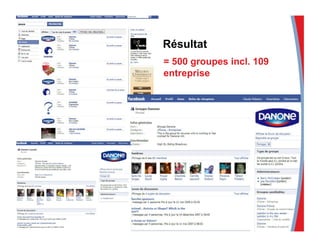 = 500 groupes incl. 109
entreprise
Résultat
 