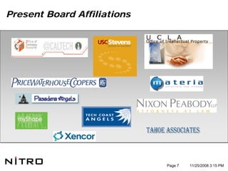 Present Board Affiliations




                             Page 7   11/25/2008 3:15 PM
 