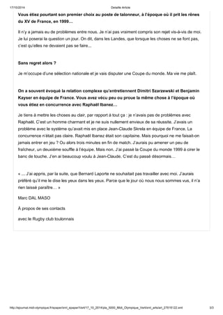 Entretien avec Marc Dal Maso coach des avant du XV du Japon