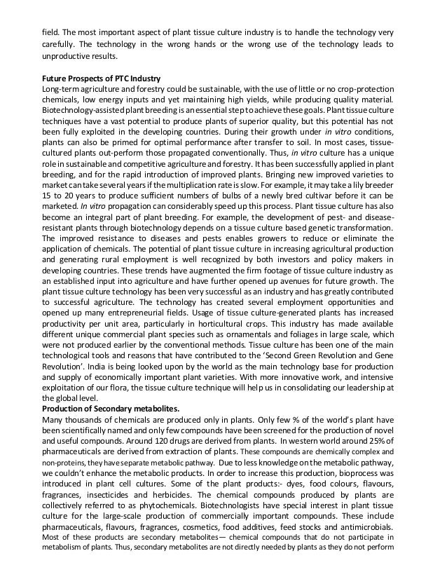 Plant Tissue Culture and Entreupernarship | PDF