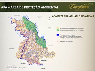 ABASTECE RIO JAGUARI E RIO ATIBAIA
APA – ÁREA DE PROTEÇÃO AMBIENTAL
 