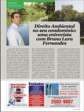 Direito Ambiental no seu condomínio: uma entrevista com Bruno Lara Fernandes