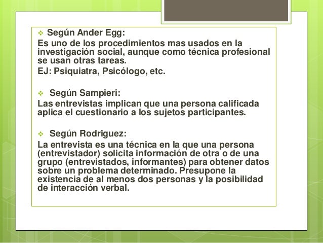 Que Es Una Entrevista Segun Autores