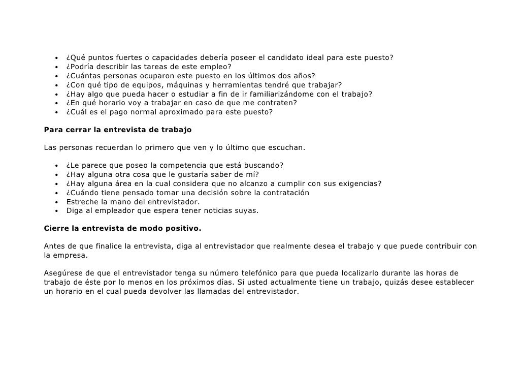 Como Describirme Para Una Entrevista De Trabajo Para