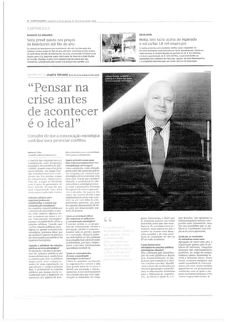 Entrevista James Grunig para o jornal Brasil Economico