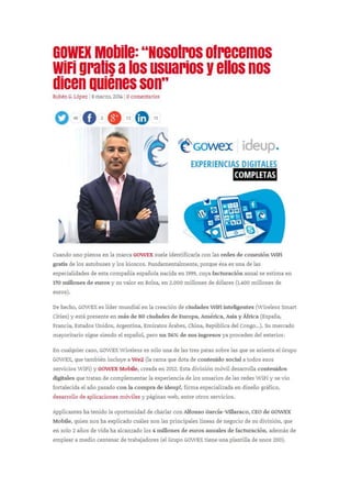 Applicantes entrevista a Alfonso García-Villaraco CEO de GOWEX Mobile