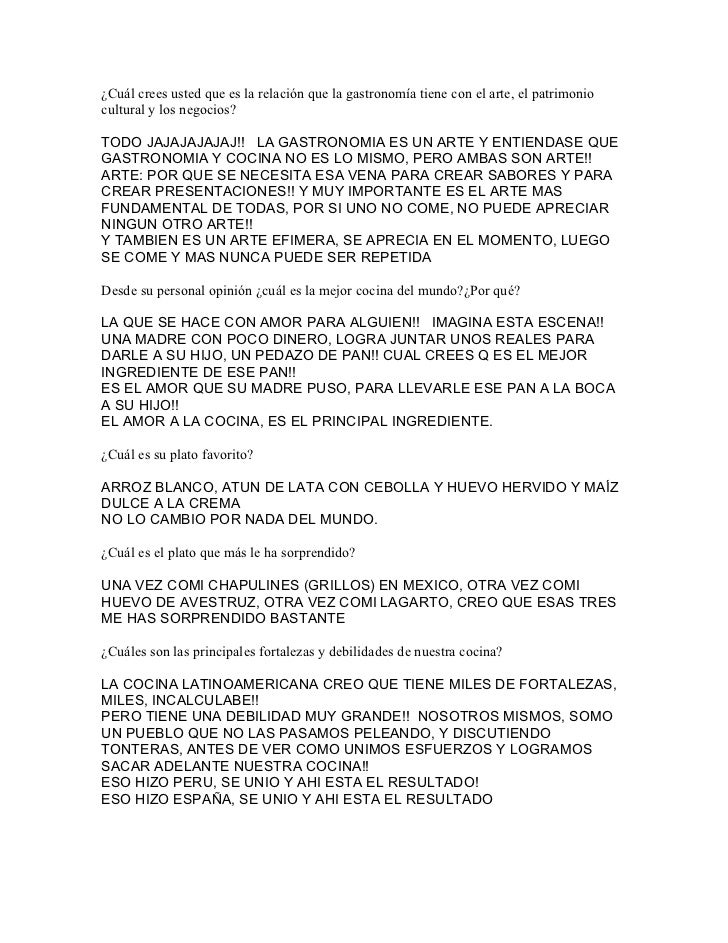 preguntas para una entrevista de gastronomia entrevista a chef luis preguntas para una entrevista de gastronomia entrevista a chef luis