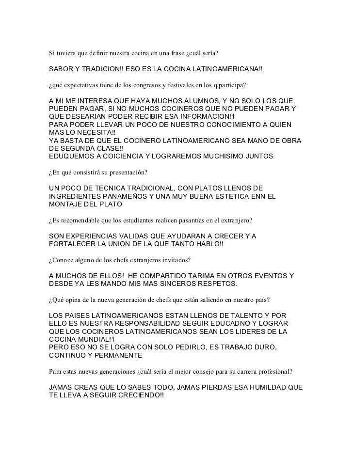 Entrevista a chef luis