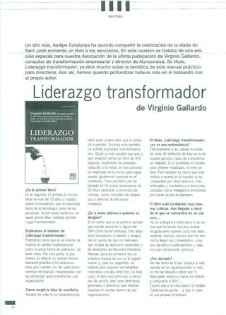 Entrevista Aedipe Catalunya Libro Liderazgo Transformador