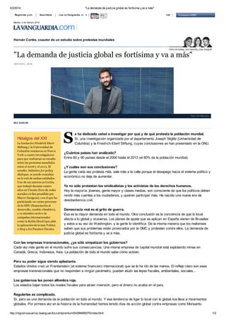 Entrevista a Hernan Cortes - demanda de justicia global