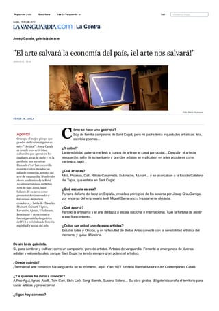 Entrevista a Josep Canals -  el arte salvara la economia