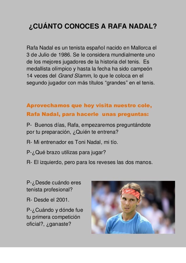 preguntas para verdad o reto con tu crush entrevista ficticia a rafa nadal preguntas para verdad o reto con tu crush entrevista ficticia a rafa nadal