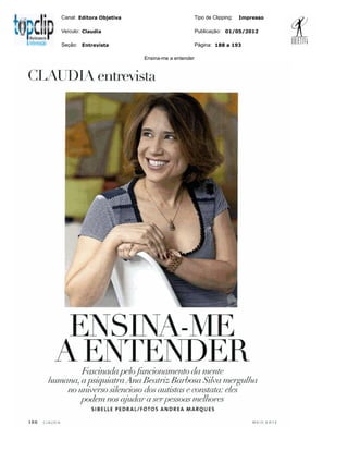 Canal: Editora Objetiva                          Tipo de Clipping:   Impresso

Veículo: Claudia                           ...