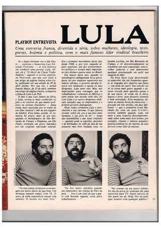 Entrevista de Lulla à Playboy - 1979