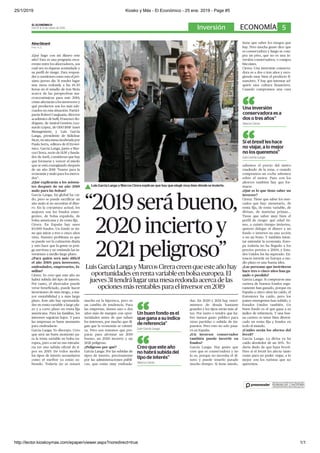 25/1/2019 Kiosko y Más - El Económico - 25 ene. 2019 - Page #5
http://lector.kioskoymas.com/epaper/viewer.aspx?noredirect=true 1/1
 
