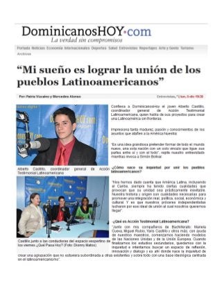 Entrevista en dominicanos hoy, el 2 de diciembre del 2011